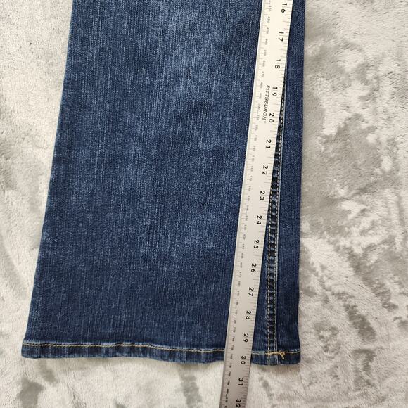 Maurices M. Jeans Womens 14 SHORT Blue Classic Mid Rise Flare Leg Stretch Denim - Picture 12 of 14